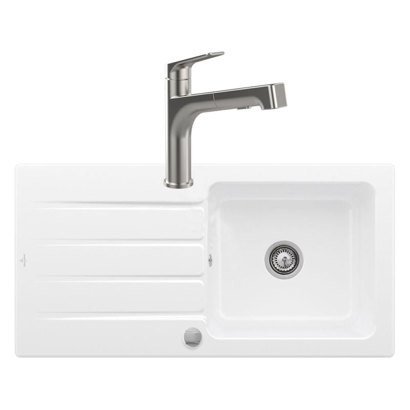 Villeroy&boch - Evier 1 bac villeroy et boch Architectura 60 + Robinet de cuisine Junis Sky Shower
