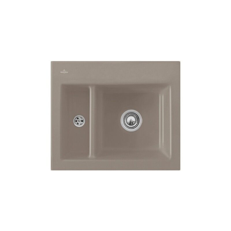 Villeroy&boch - Evier 1 cuve et demi villeroy et boch Subway 60 xm 62 x 51 cm sans egouttoir Timber CeramicPlus avec vidage automatique