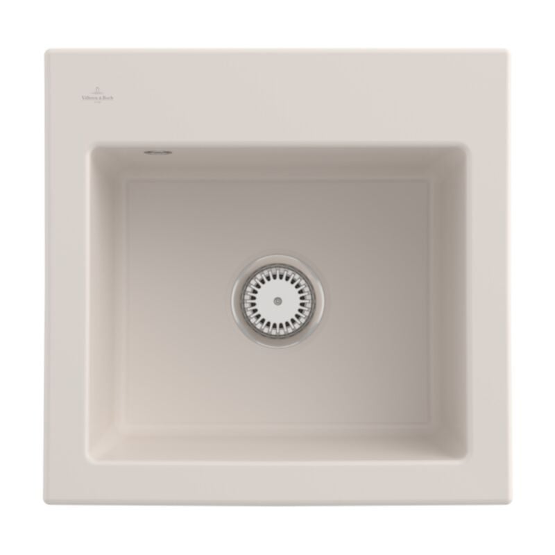 Villeroy&boch - Evier villeroy et boch Subway 50 s 52,5 x 51 cm sans egouttoir Creme CeramicPlus avec vidage manuel