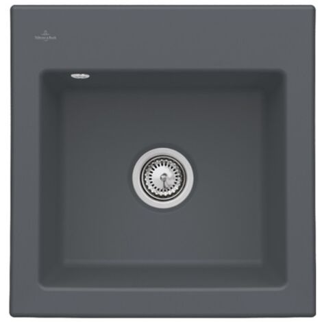 Evier VILLEROY ET BOCH Subway 50 S 52,5 x 51 cm sans egouttoir Graphite CeramicPlus
