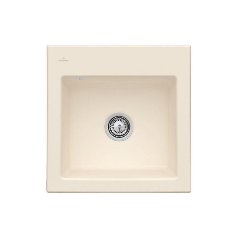 Villeroy&boch - Evier villeroy et boch Subway 50 s 52,5 x 51 cm sans egouttoir Ivory CeramicPlus avec vidage manuel