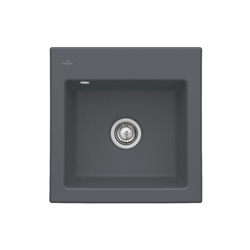 Villeroy&boch - Evier villeroy et boch Subway 50 s 52,5 x 51 cm sans egouttoir Graphite CeramicPlus avec vidage manuel