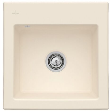 Evier VILLEROY ET BOCH Subway 50 S 52,5 x 51 cm sans egouttoir Ivory CeramicPlus
