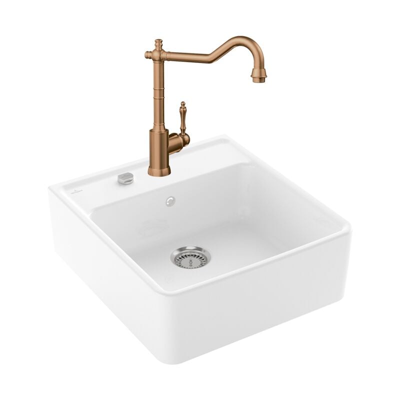 Villeroy&boch - Evier villeroy et boch Timbre d'office Tradition 1 bac vidage auto + Robinet de cuisine Avia 2.0 Bronze