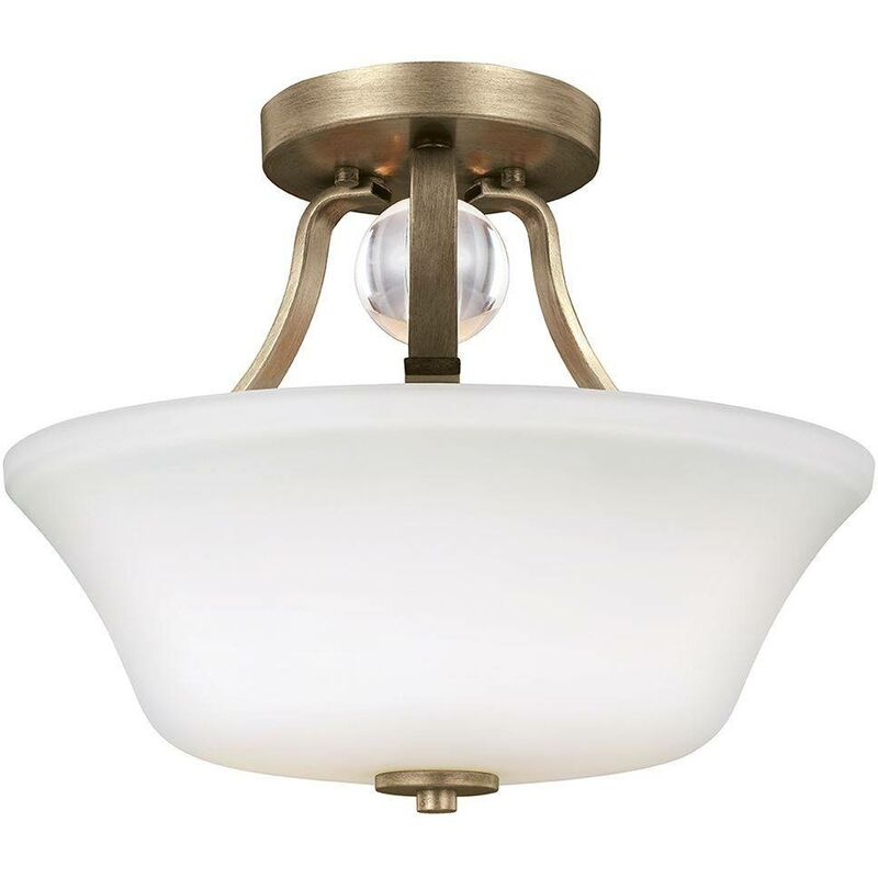 Elstead Evington - 2 Light Semi Flush Ceiling Light Gold, E27