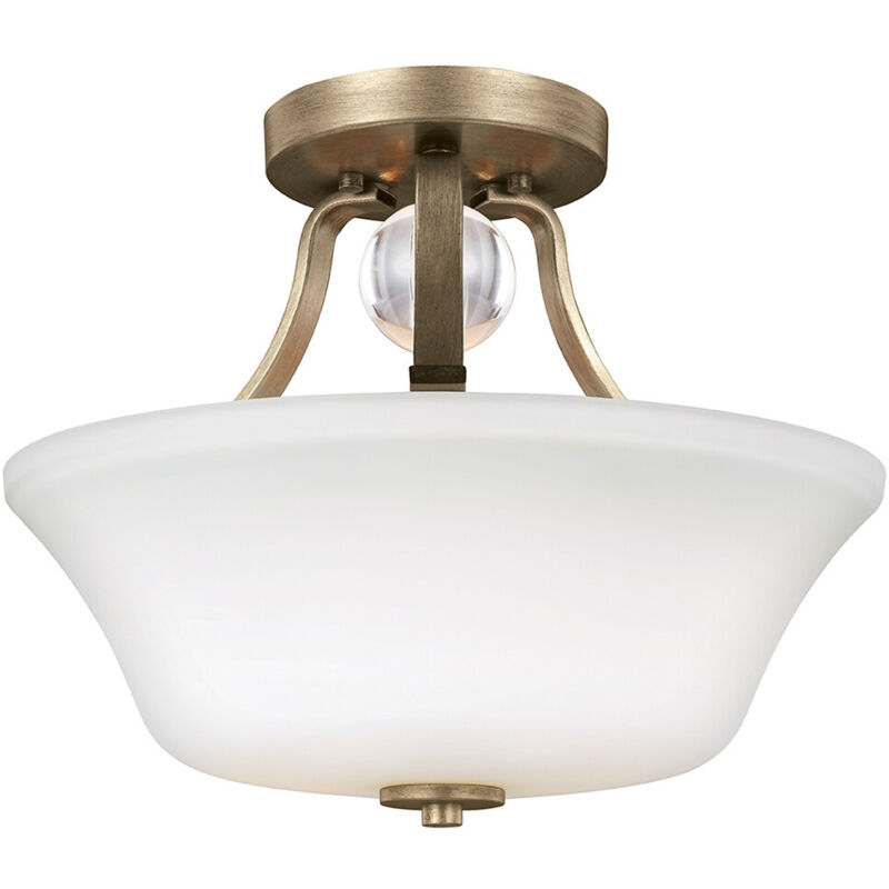 Elstead - Evington - 2 Light Semi Flush Deckenleuchte Gold, E27