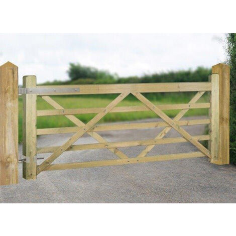 Evington Farm/Field Style 5 Bar Gate - Pressure Treated Scandinavian Redwood - W3000 x H1200 mm
