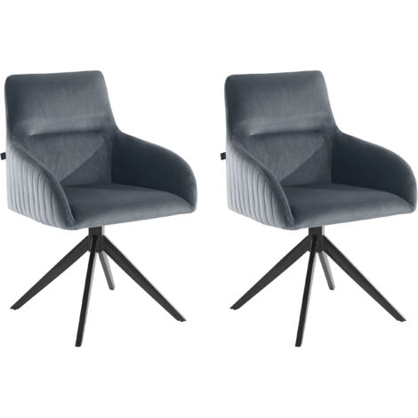 Evita-Fauteuil 2 pièces gris clair en velours noir
