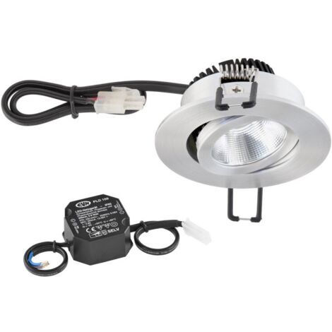 EVN Lichttechnik P-LED Deckeneinbauleuchte 3000K 230V rund alu PC20N61402