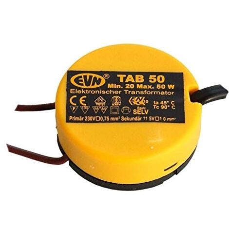 EVN TAB 50 Transformateur halogène 12 V 20 - 50 W dimmable avec variateur à coupure de phase ascendante