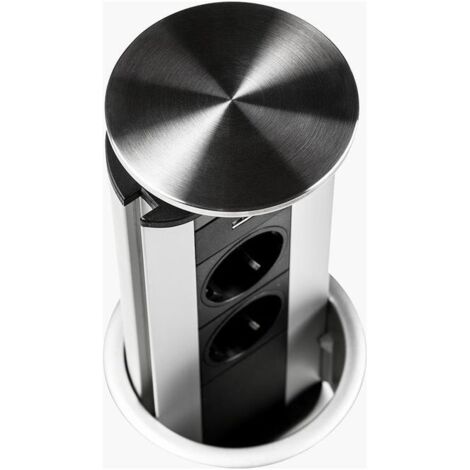 Evo Line Torretta Portaprese Port-3 Schuko Tappo Inox