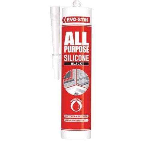 EVO-STIK 30613609 112872 All Purpose Flex Silicone Sealant Black C20 EVOAPFSSBK