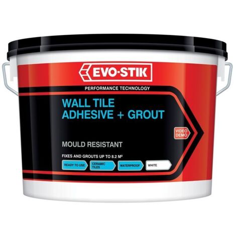 EVO-STIK 30812624 Mould Resistant Wall Tile Adhesive & Grout 5 litre EVO416536