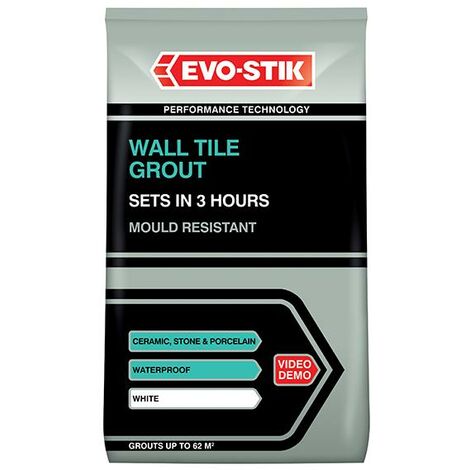 EVO-STIK 30812722 Wall Tile Grout Mould Resistant White 500g EVO478701