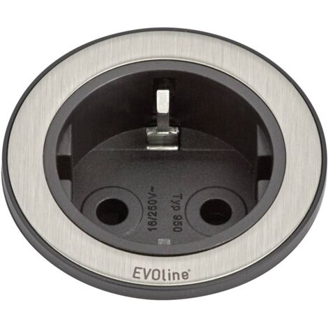 EVOline 159280001100 Multipresa ad incasso 1 parte acciaio inox, Nero 1 pz.