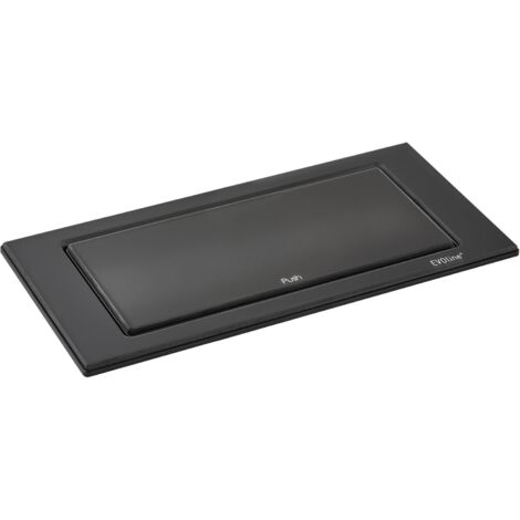 EVOline Backflip Steckdose - versenkbare Steckdose 2 fach mit USB-C Charger, Kunststoff / Glas schwarz matt