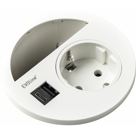 Evoline Square 80 Schuko Steckdose mit USB-Charger, QI-Charger