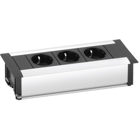 Evoline Frame-Dock Einbau Steckdosenleiste 3-fach Schukosteckdose Alu