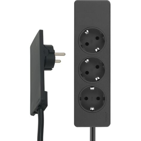 EVOLINE PLUG mit 3-fach Steckdosenleiste, schwarz