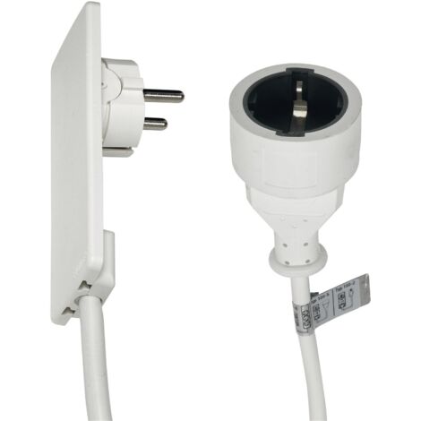 EVOline Plug-Verlängerung mit Schukokupplung, Kunststoff weiß