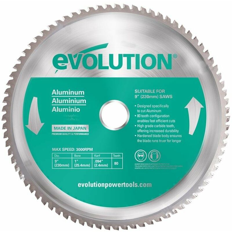 Optimum - Evolution 230mm Aluminium Cutting 80 Tooth Tungsten Carbide Tipped Circular Saw Blade