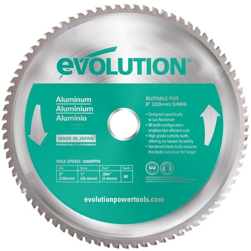 Optimum - Evolution Aluminium Cutting Mitre Saw Blade 230 x 25.4mm x 80T EVLA2302580