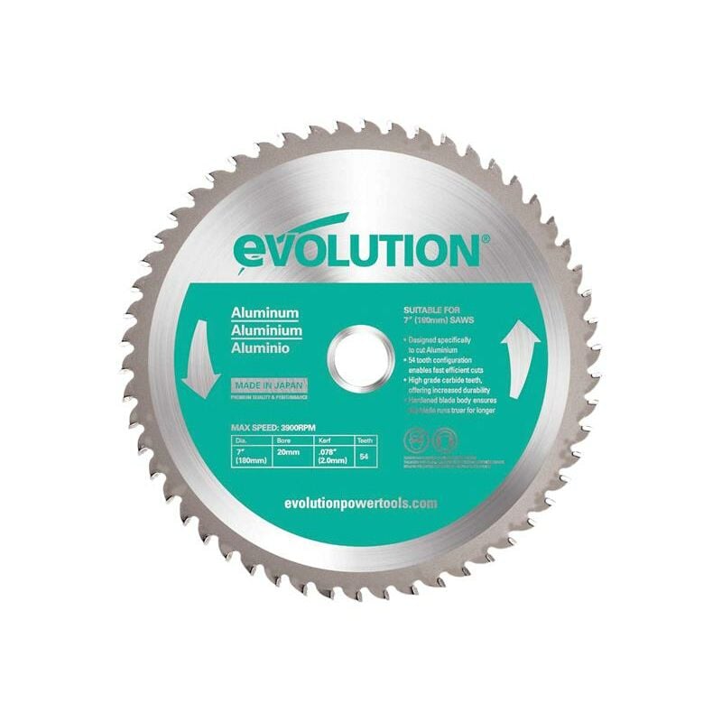 Optimum - Evolution Aluminium Cutting Circular Saw Blade 180 x 20mm x 54T EVLA1802054