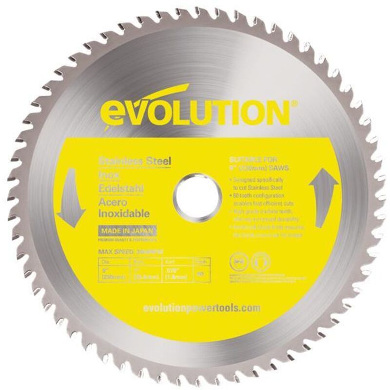Optimum - Evolution Stainless Steel Cutting Circular Saw Blade 230 x 25.4mm x 60T EVLSS2302560