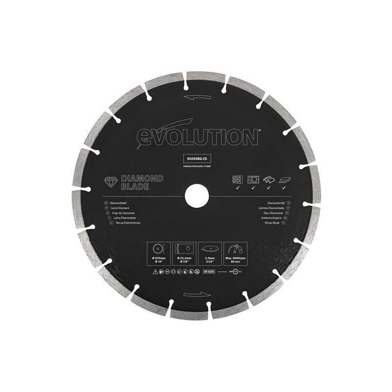 General Purpose Diamond Blade 255 x 22.2mm - EVLD255SEGC