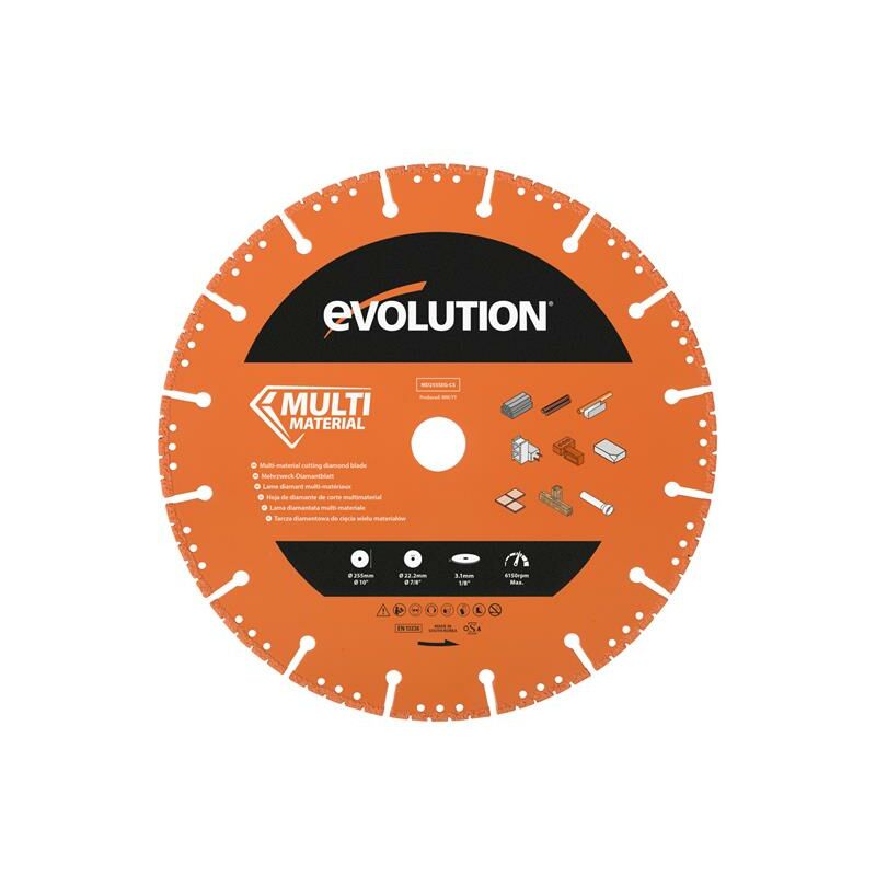 Evolution Multi-Material Diamond Demolition Disc Cutter Blade 255 x 22.2mm