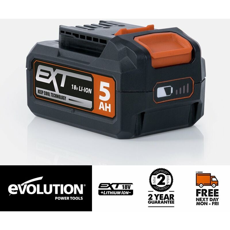 Evolution Cordless R18BAT-Li5 5Ah Li-Ion Battery 18v ext