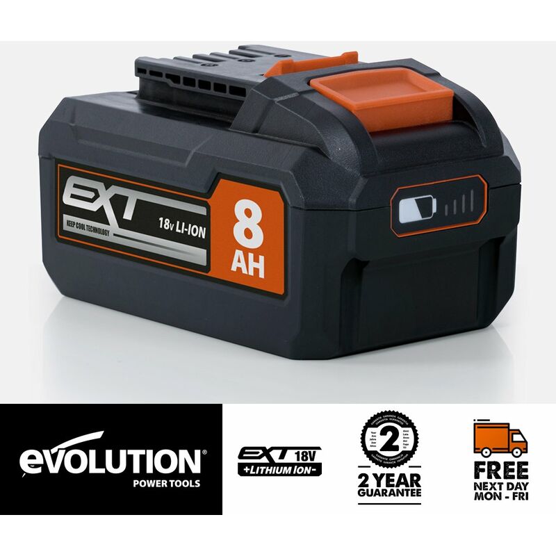 Evolution Cordless R18BAT-Li8 8Ah Li-Ion Battery 18v ext