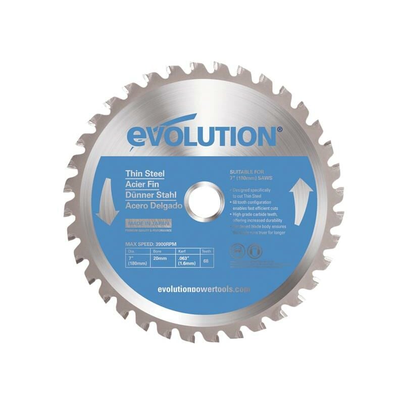 Evolution Thin Steel Cutting Circular Saw Blade 180 x 20mm x 36T EVLS1802036