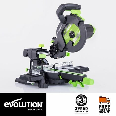 EVOLUTION POWER TOOLS Evolution F210SMS 210mm Sliding Mitre Saw With TCT Multi-Material Cutting Blade (230v)