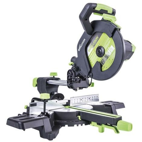 Evolution F255SMS 255mm Sliding Compound Mitre Saw With TCT Multi-Material Cutting Blade (230v)