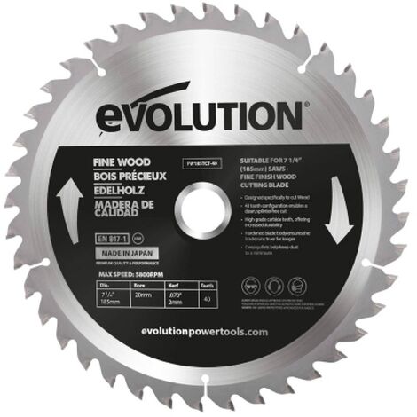 Evolution FW185TCT-40CS Lama per legno pregiato da 185 mm 40T