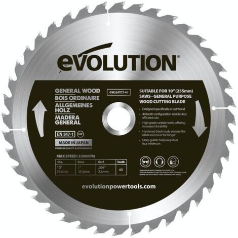 Evolution GW255TCT-40 255mm Lama in legno pregiato 40T