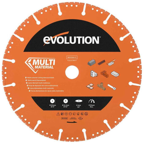 Evolution Power Tools Multi-Material Diamond Demolition Disc Cutter Blade 255 x