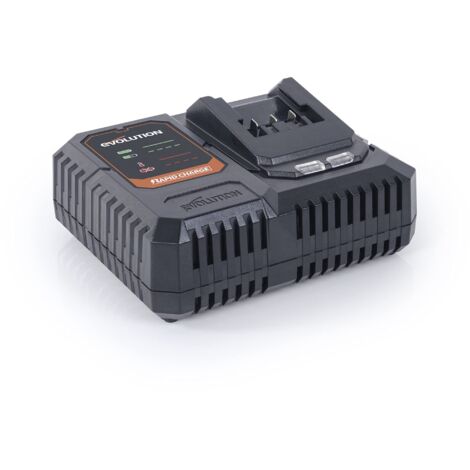 Evolution Power Tools R18RCH-Li1 Caricatore singolo rapido per batterie Li-Ion EXT 18V, compatibile con Erbauer ed Evolution, adatto a seghe e trapani, batteria non inclusa, 18V