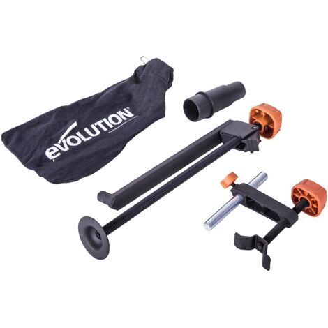 Evolution Power Tools R210SMS Pacchetto accessori per troncatrice - Include 2 morsetti, sacchetto raccolta polvere e adattatore per attacco aspiratore - 210 mm
