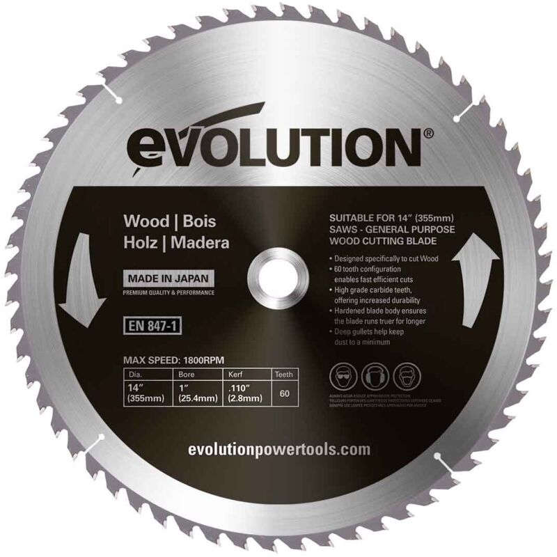 Lama Per Sega Evolution Con Punta In Widia Per Taglio Legno 355 Mm ...