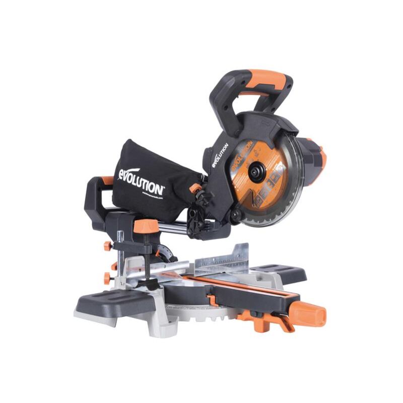 Evolution Cordless R185SMS-Li Sliding Mitre Saw 18v Li-Ion ext Inc Multi-Material Blade (Bare - No Battery & Charger)