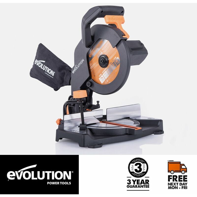 Evolution Power Tools - Evolution R210CMS 210mm 1200w Compound Mitre Saw With tct Multi-Material Cutting Blade (230V)