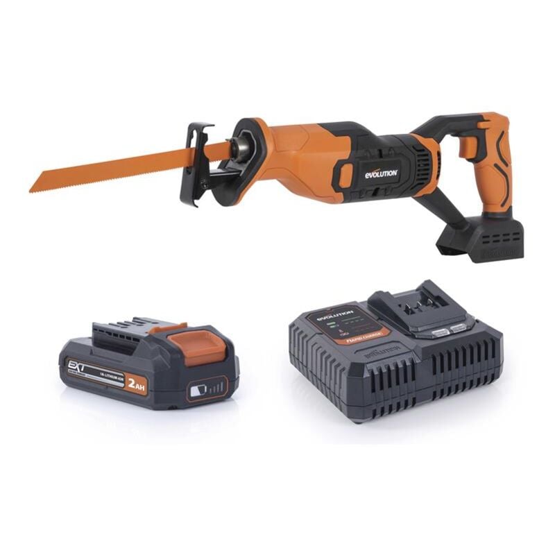 Evolution Cordless R150RCP-Li Reciprocating Saw 18v Li-Ion ext (Battery & Charger & Multi-Material Blades Included)