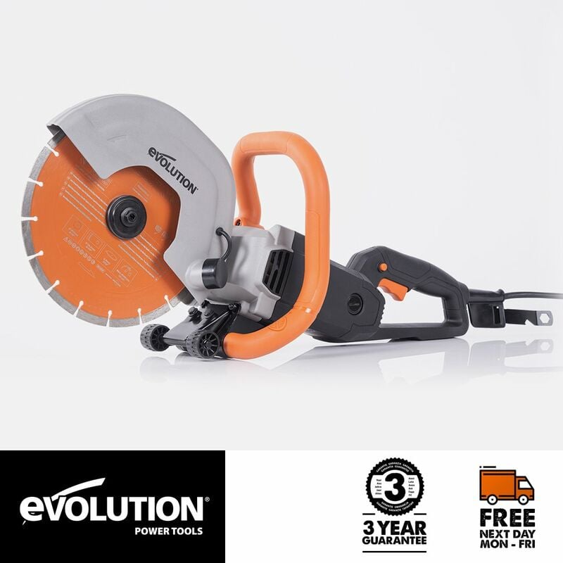 Evolution R255DCT 255mm 10" Electric Disc Cutter Concrete Saw with Premium Diamond Blade (110V)