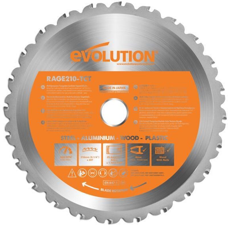 Power Tools RAGE3-S 210mm Multi Blade - Evolution