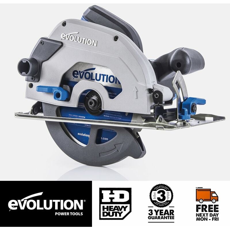 Evolution S185CCSL 185mm Circular Saw with tct Mild Steel Cutting Blade (110V)