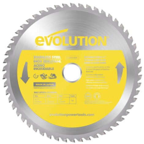 Evolution S210TCT-54CS - 210 mm Lama per taglio di acciaio inossidabile - Lama per metallo a 54 denti con punte in carburo che in pratica non genera surriscaldamento, ronzii o scintille