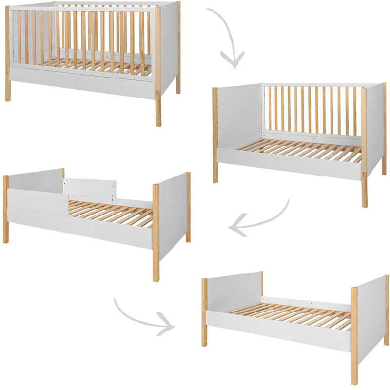 Oem Weiß Mitwachsendes Babybett 70X140 Bellamy Juliette Und Holz