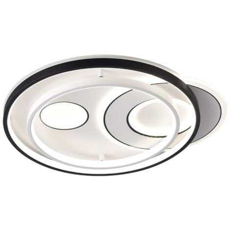 evora runde deckenleuchte schwarz/weiss 160w 3000-4000-6000k 7x45x52cm 13600lm c/remote